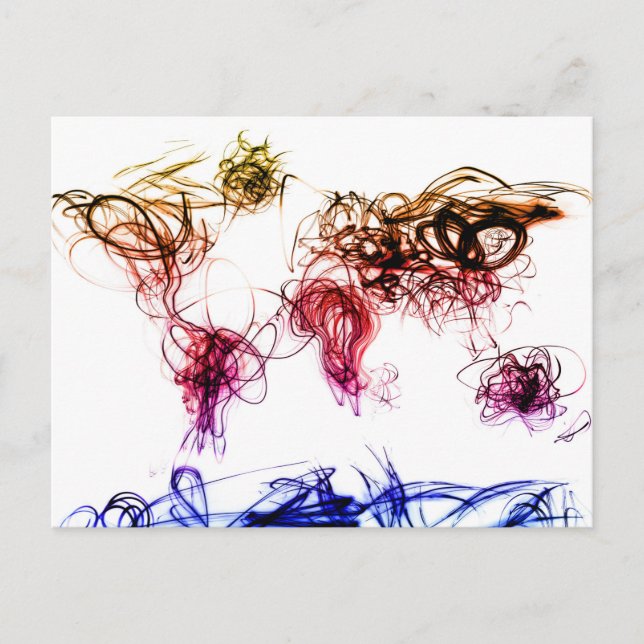 World Map Light Writing Postkarte (Vorderseite)