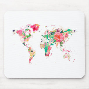 World Map Mouse Pad, rosa Mousepad