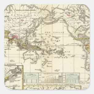 World Map of Diseases Quadratischer Aufkleber
