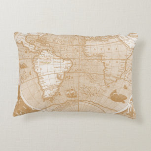 World Map Pillow Dekokissen