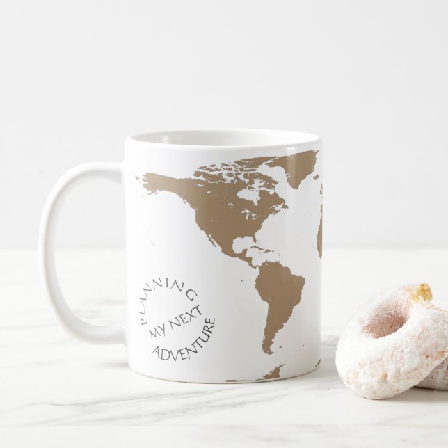 World Map - Planning My Next Adventure - Custom Kaffeetasse (Mit Donut)