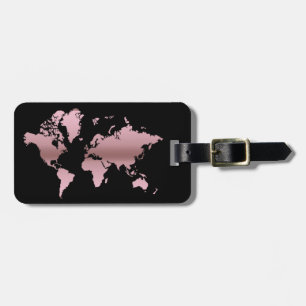 World Map Rosen Gold Imitate Beruflich Chic Modern Gepäckanhänger