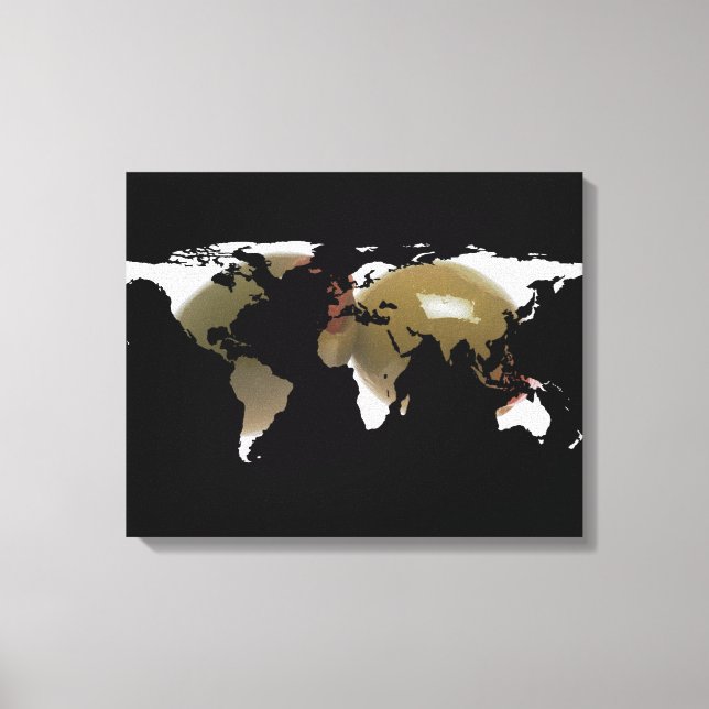 World Map Silhouette - Martini Olives Leinwanddruck (Vorderseite)