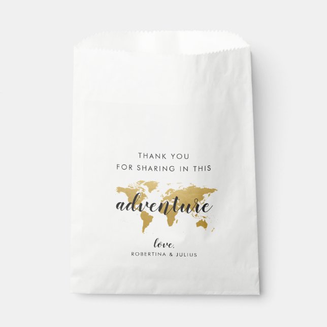 World Map Travel Theme Cake oder Bevorzugung Goodi Geschenktütchen (Vorderseite)