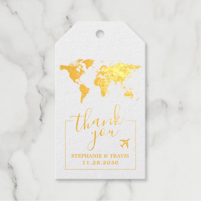 World Map Travel Theme Destination Gefallen Geschenkanhänger (Vorderseite)