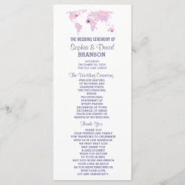 World Map Wedding Program für Zielwasserfarbe Programm