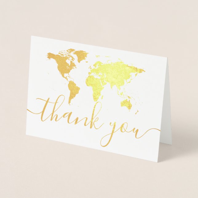 World Map You Danke Foto Folienkarte (Vorderseite)