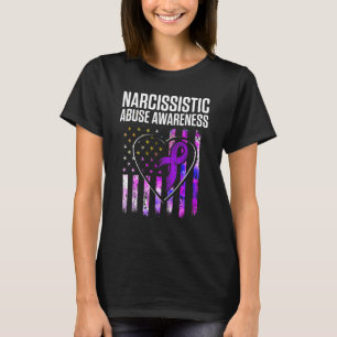 World Narcissistic Missbrauch Awareness Heart Flag T-Shirt
