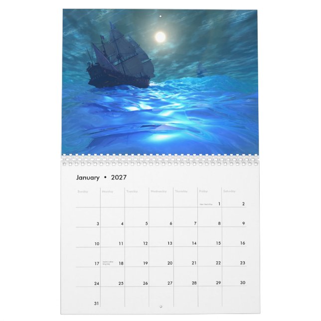 World Ocean Calendar - Schiffe Kalender (Jan 2027)