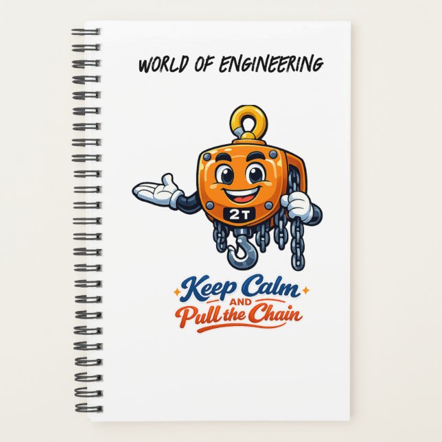 World of Engineering Keep Calm Pull Chain Notebook (Devant)