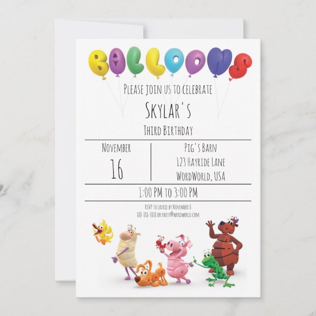 World Party Einladung (Vorderseite)