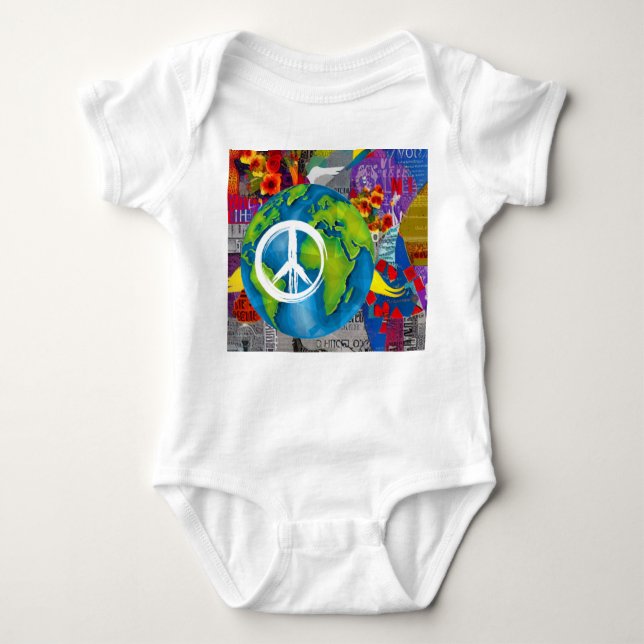 World Peace Baby Bodysuit Strampler (Vorderseite)