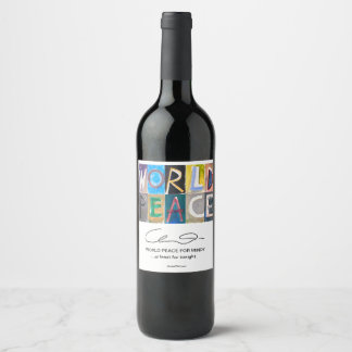WORLD PEACE FOR MINDY Food and Beverage Label Set Weinetikett
