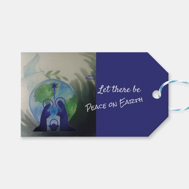 World Peace Gift Tags Geschenkanhänger (Vorderseite (Horizontal))
