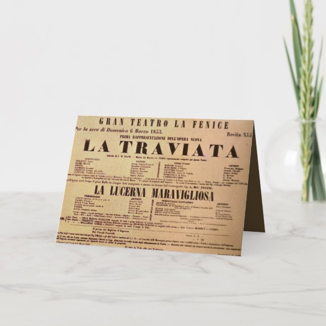 World Premiere Poster La Traviata (1853) Karte (Vorderseite)