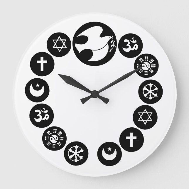 World Religions Große Wanduhr (Vorderseite)