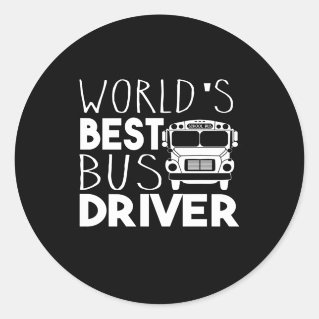 World’s Best Bus Driver Runder Aufkleber (Vorderseite)