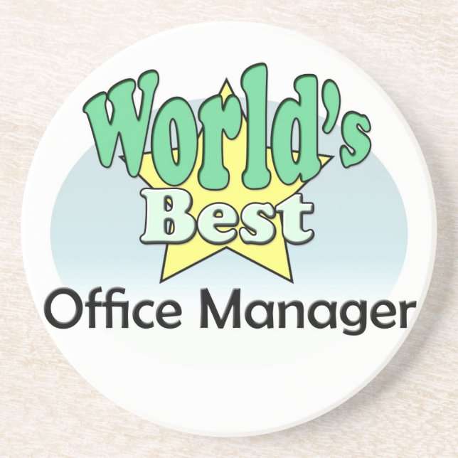 World’s best Office Manager Sandstein Untersetzer (Vorne)