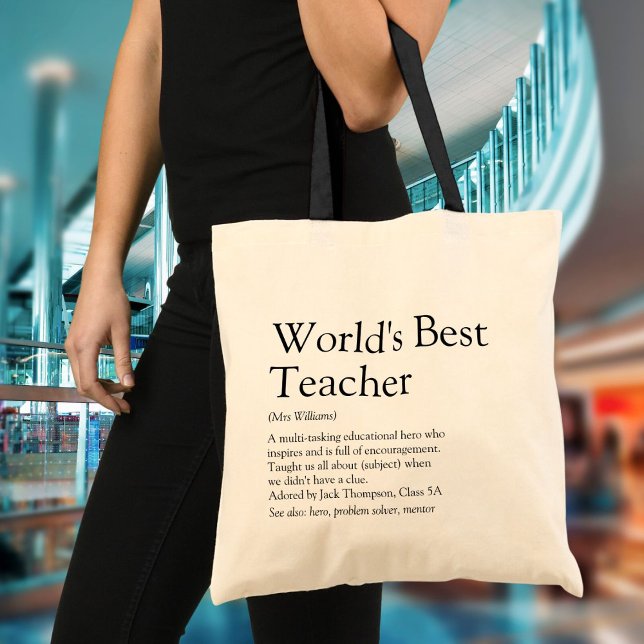 World’s Best Teacher Definition Personalized Tragetasche (World's Best Teacher Definition Personalized Tote Bag)