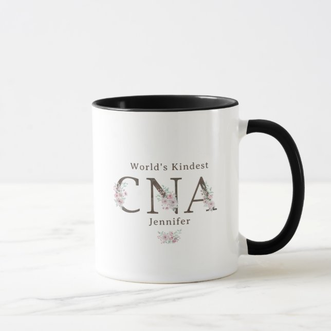 World’s Kindest CNA Floral Christmas Tasse (Rechts)
