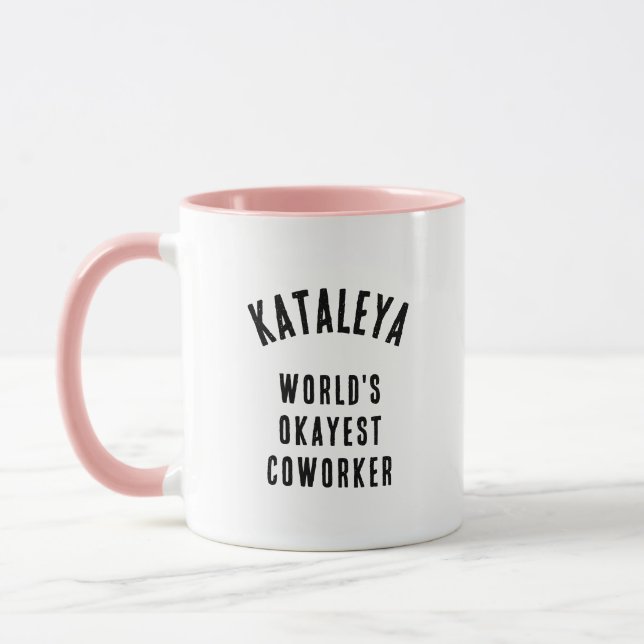 World’s Okayest Coworker Funny Custom Text Mug (Gauche)