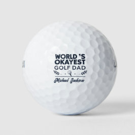 World’s Okayest Golf Dad Custom Name Design Golfball