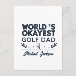 World’s Okayest Golf Dad Custom Name Design Postkarte