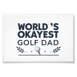 World’s Okayest Golf Dad Vintage Emblem Fotodruck