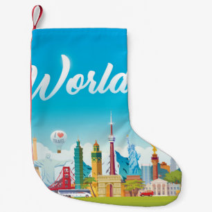 World Sehenswürdigkeiten: Reisen Vintages Set Kleiner Weihnachtsstrumpf