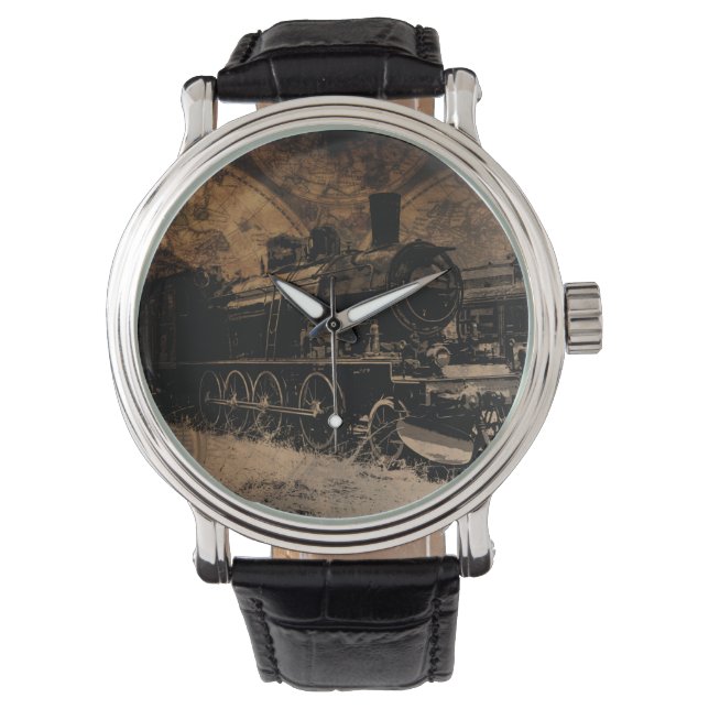 World Steam Travel - Dampfzug Armbanduhr (Vorderseite)