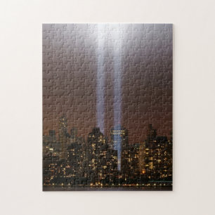 World Trade Centertribut im Licht in New York.