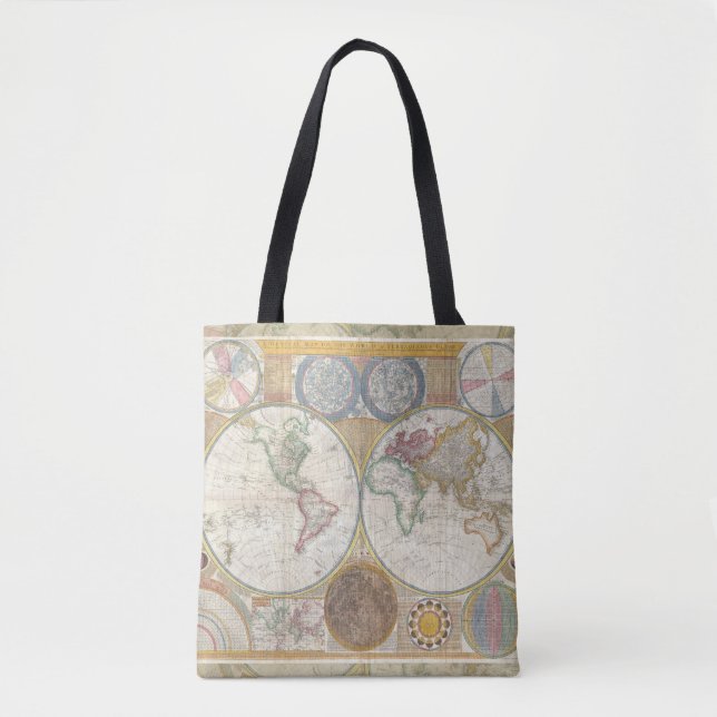 World Travel Map Antique Vintag Tasche (Vorderseite)