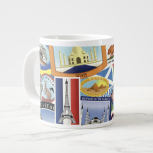 World Travel Pattern Jumbo-Tasse