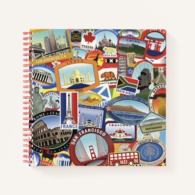 World Travel Pattern Notizbuch (Vorderseite)