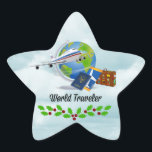 World Traveller Christmas Stern-Aufkleber<br><div class="desc">World Traveller Weihnachten,  verpackt und bereit zu gehen!</div>