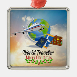 World Traveller, Frohe Weihnachten, Ornament Aus Metall