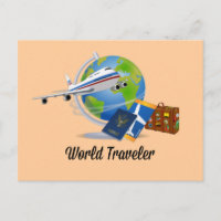 World Traveller. Koffer, Tickets und Reisepass.