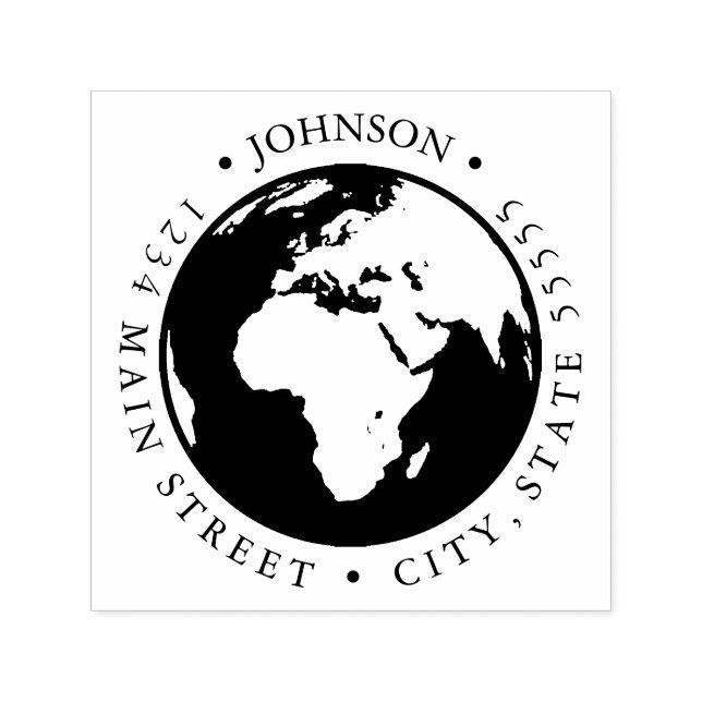 World Traveller Map Return Label Permastempel (Design)