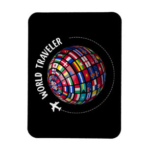 World Traveller Map, World Flags Traveller, Land Magnet