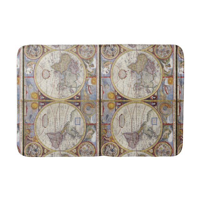 World Traveller Vintag Map Thunder_Cove Badematte (Vorderseite)