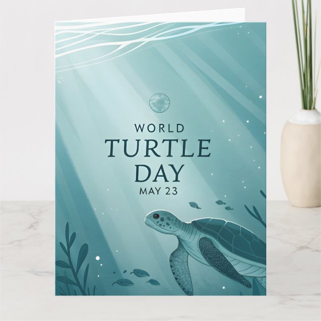 World Turtle Day Underwater Sea Turtle Art Karte (Vorderseite)