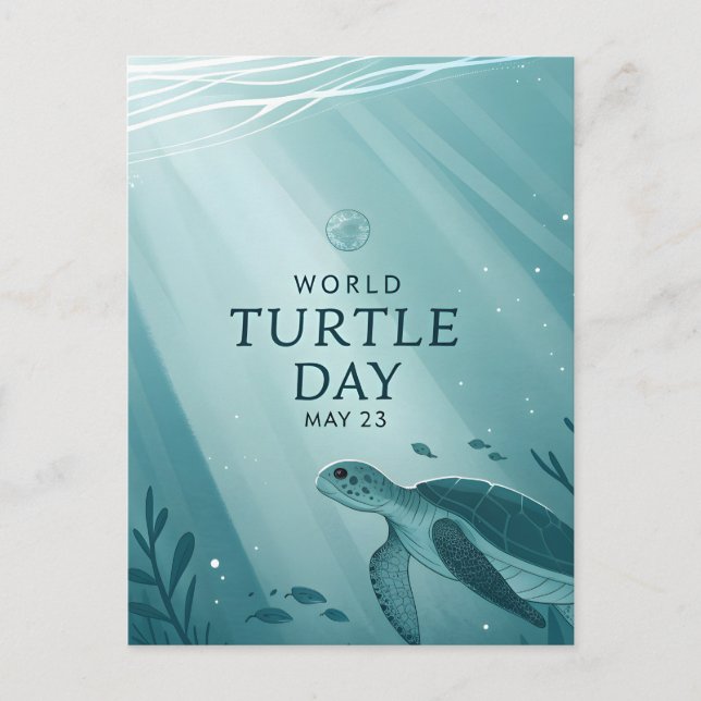 World Turtle Day Underwater Sea Turtle Art Postkarte (Vorderseite)