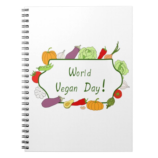 World Vegetarian Day Minimalist Cute  Notizblock (Vorderseite)