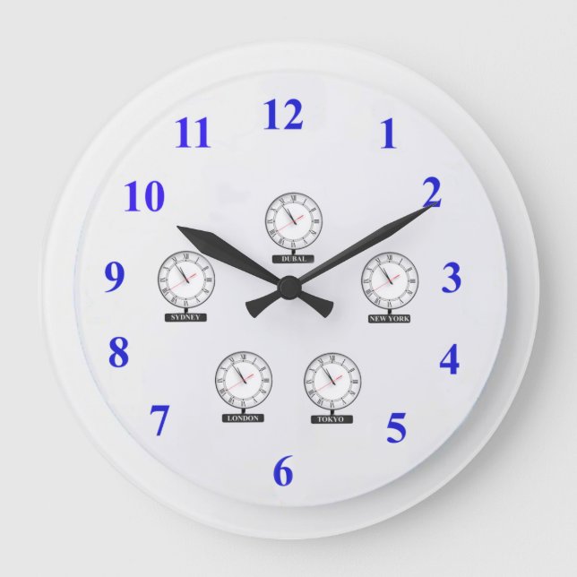 World Wall Clock Große Wanduhr (Vorderseite)