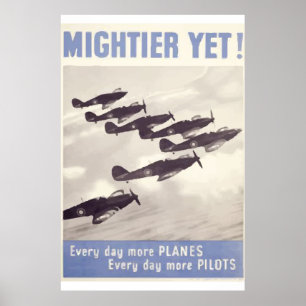 World War 2 poster vintage plus d'avions tous les 