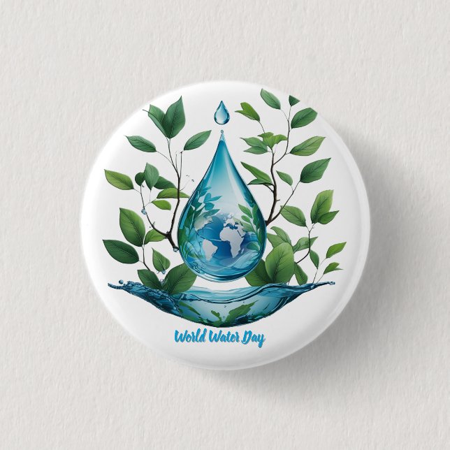 World Water Day Button (Vorderseite)