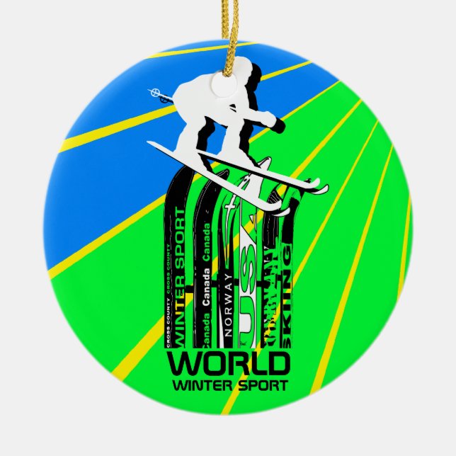 World Winter Sport Ski Ornament (Vorne)