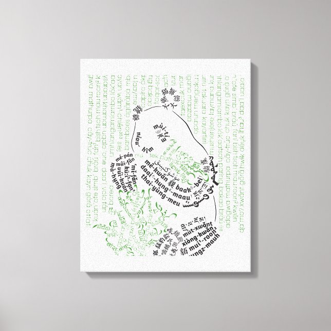 World Word Bamboo Panda Canvas Print Leinwanddruck (Vorderseite)