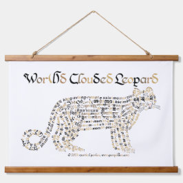 World Word Clouded Leopard Tapestes Wandteppich Mit Holzrahmen