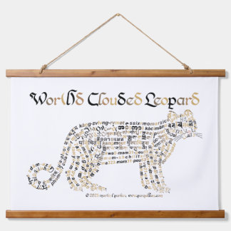 World Word Clouded Leopard Tapestes Wandteppich Mit Holzrahmen